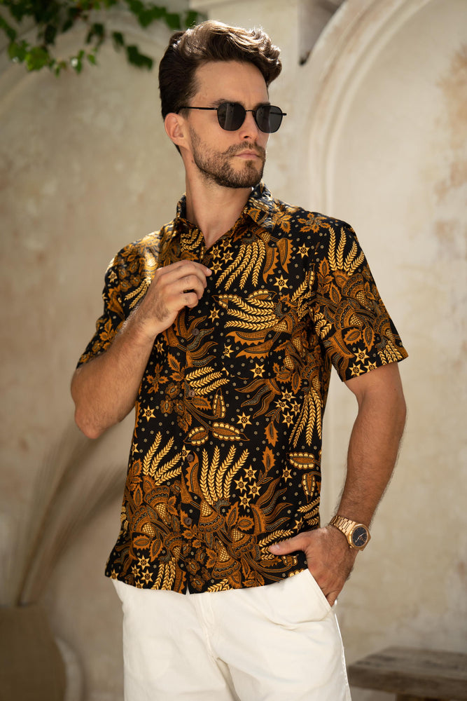 Black Batik Cotton Shirt
