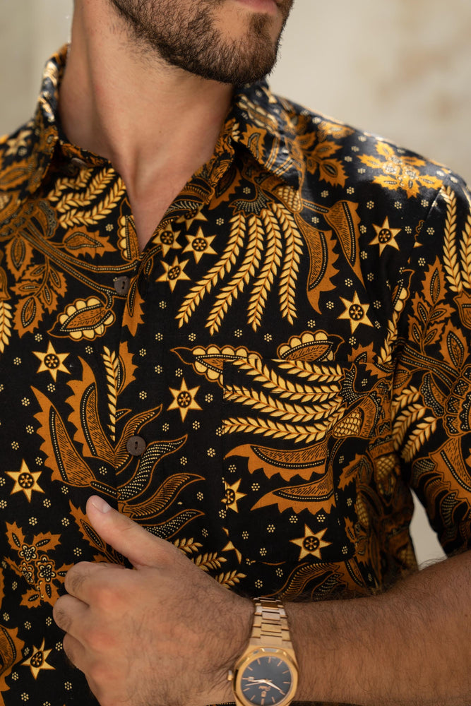 Black Batik Cotton Shirt