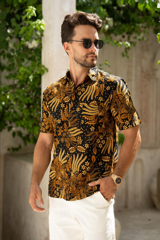 Black Batik Cotton Shirt