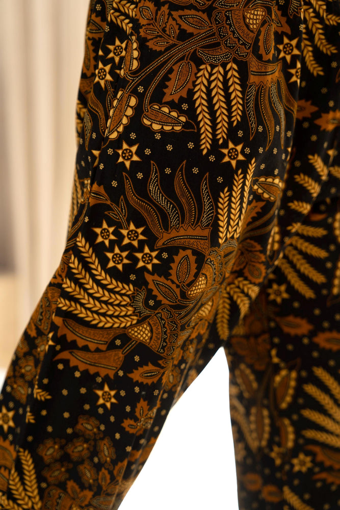 Men’s Cotton Batik Trousers in Black